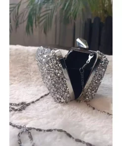 کیف دستی مجلسی شب زنجیردار طرحدار زنانه برند RUXENE کد 1758072067