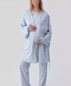 لباس راحتی پنبه ای کشی طرحدار آستین بلند بارداری برند Artış کد 1758098469