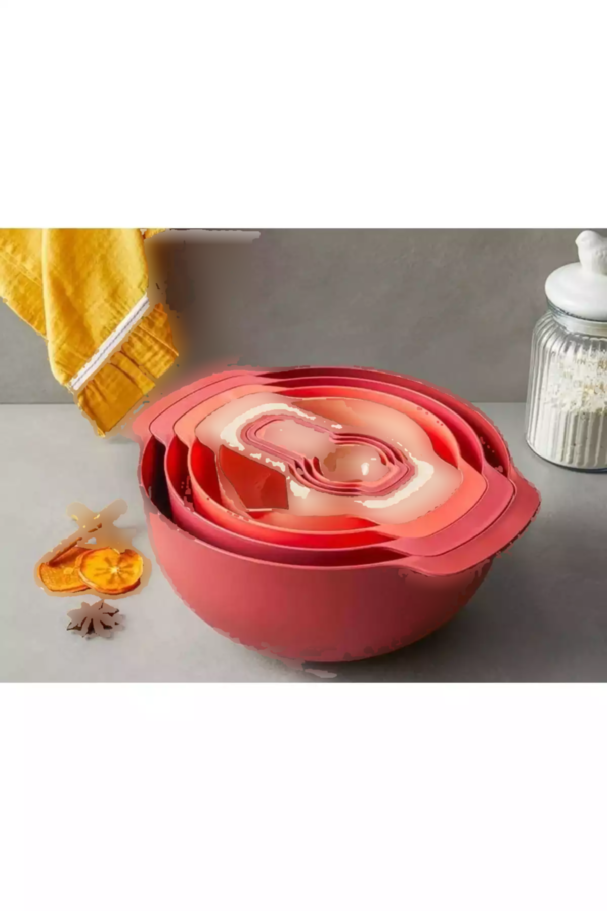 ظرف مخلوط کن پلاستیکی 9تکه قرمز میکس 31cm برند English Home کد 1758490327