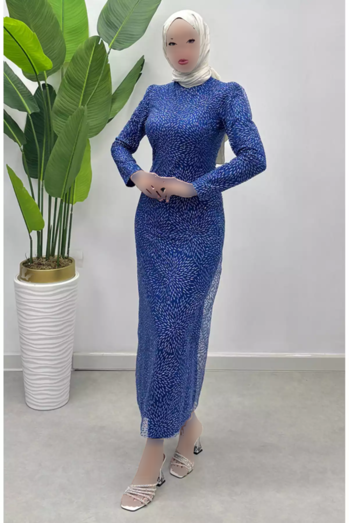 لباس مجلسی توری اکریلیکی آبی برند sefamerve کد 1758126730