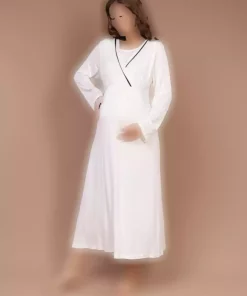 ست لباس شب آستین بلند و گشاد خطدار پانیه شیری بارداری زنانه برند Genel Markalar کد 1758057666