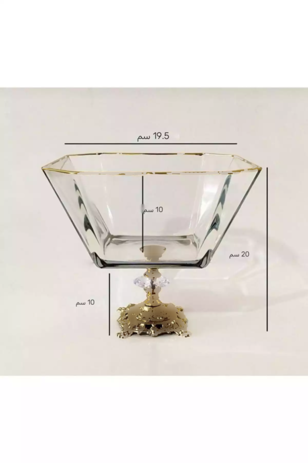 کاسه ی سرویس سالاد بزرگ فلزی طرحدار طلایی پایهدار برند Paşabahçe کد 1758222728