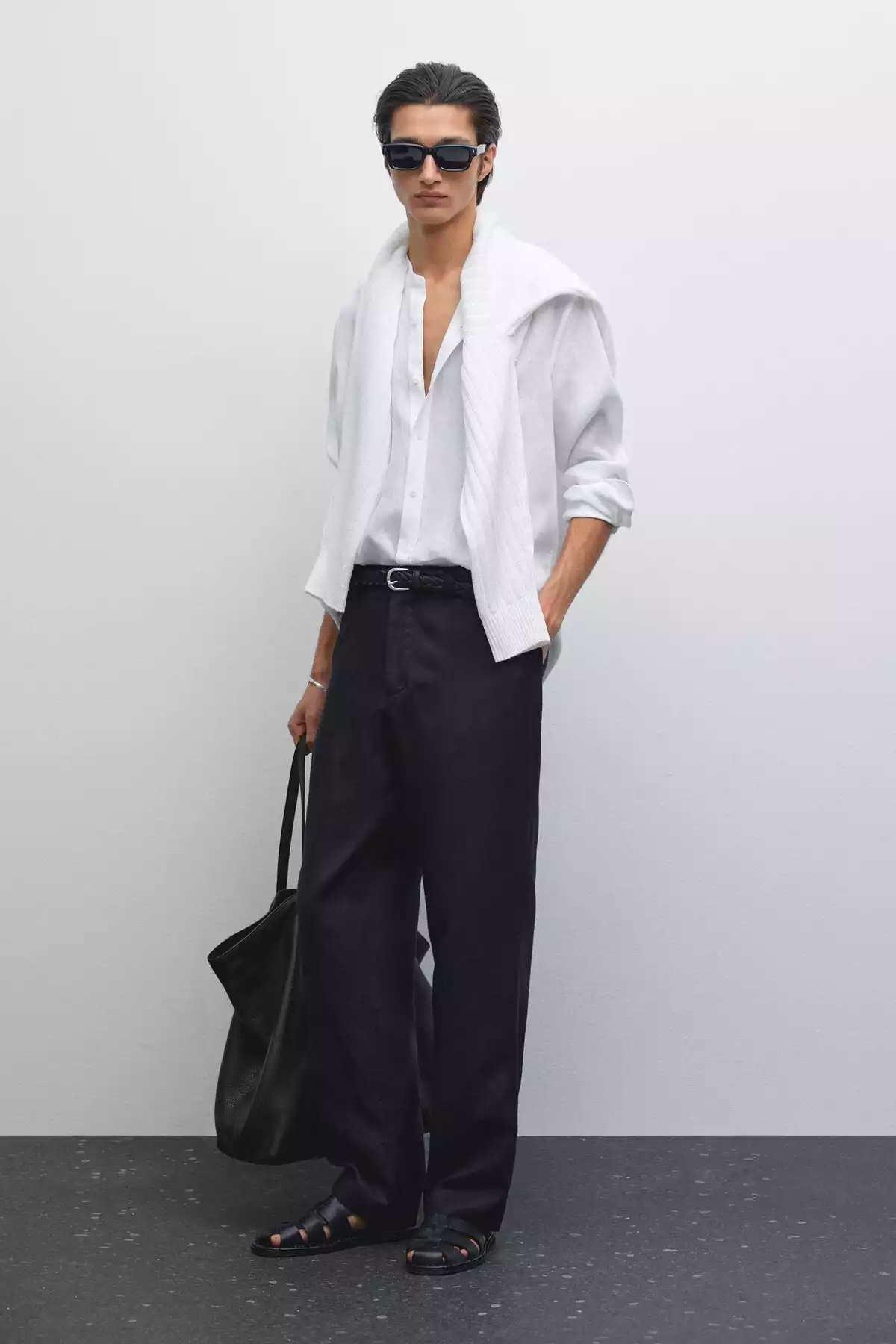 پیراهن متناسب یقه دیپلمات 100کتان برند Massimo Dutti کد 1757758929