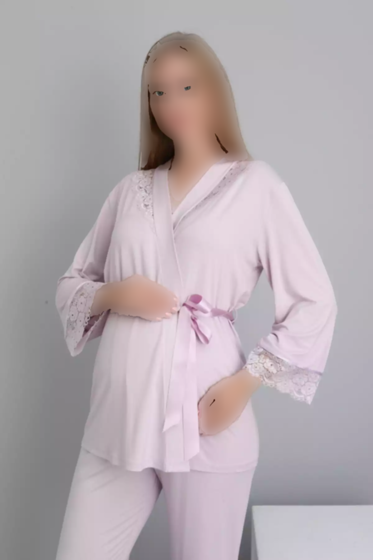 لباس راحتی طرح توری از جلو بسته شدنی نیلی بارداری برند Miss Dünya Lissa کد 1757759169