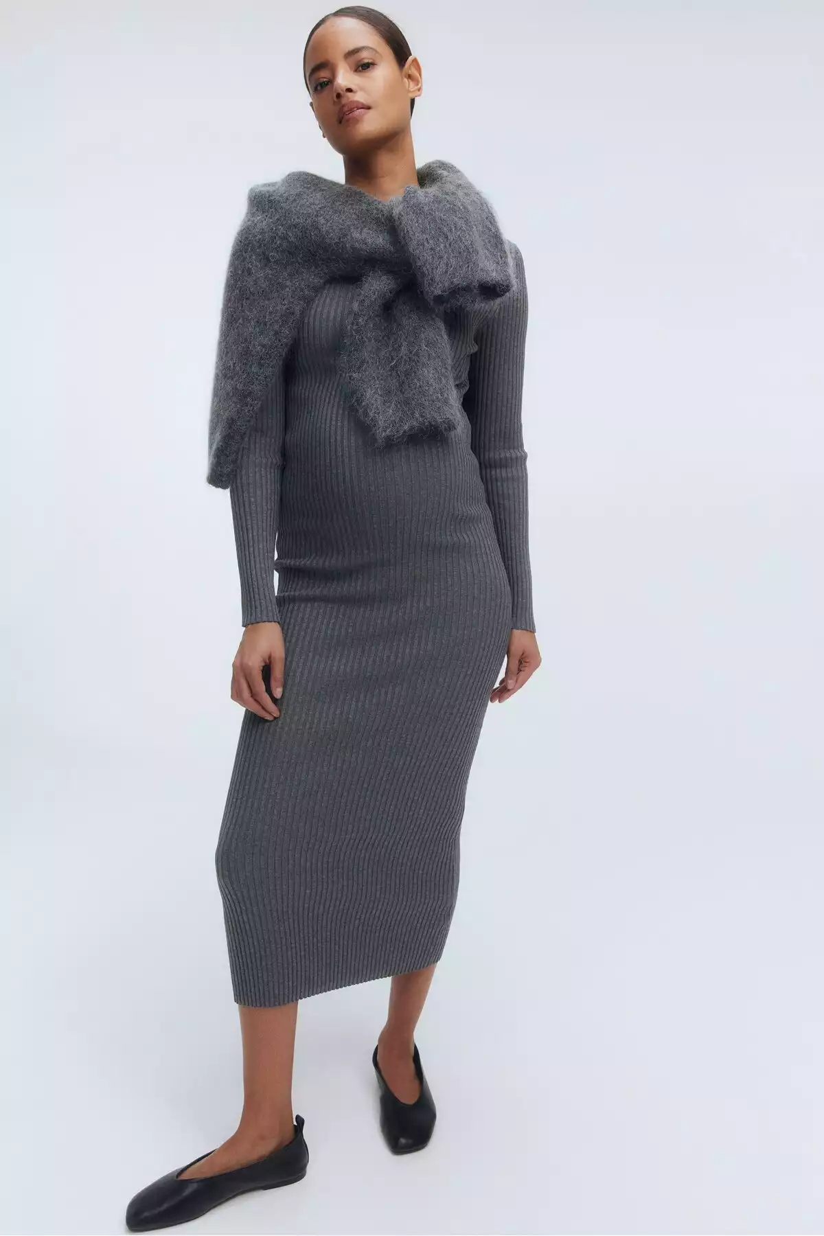 پیراهن یقه دار قایقی به بدن برند H&M کد 1759233742