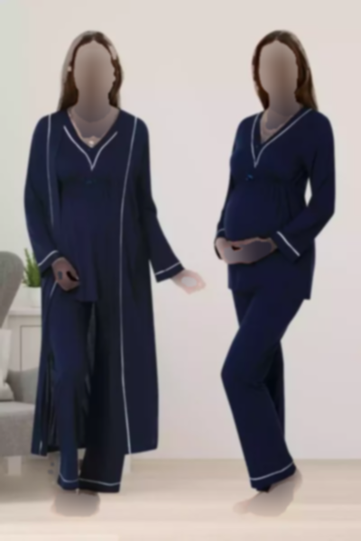 لباس راحتی بلند و گشاد سرمه ای بارداری برند ByLohusa کد 1756968068