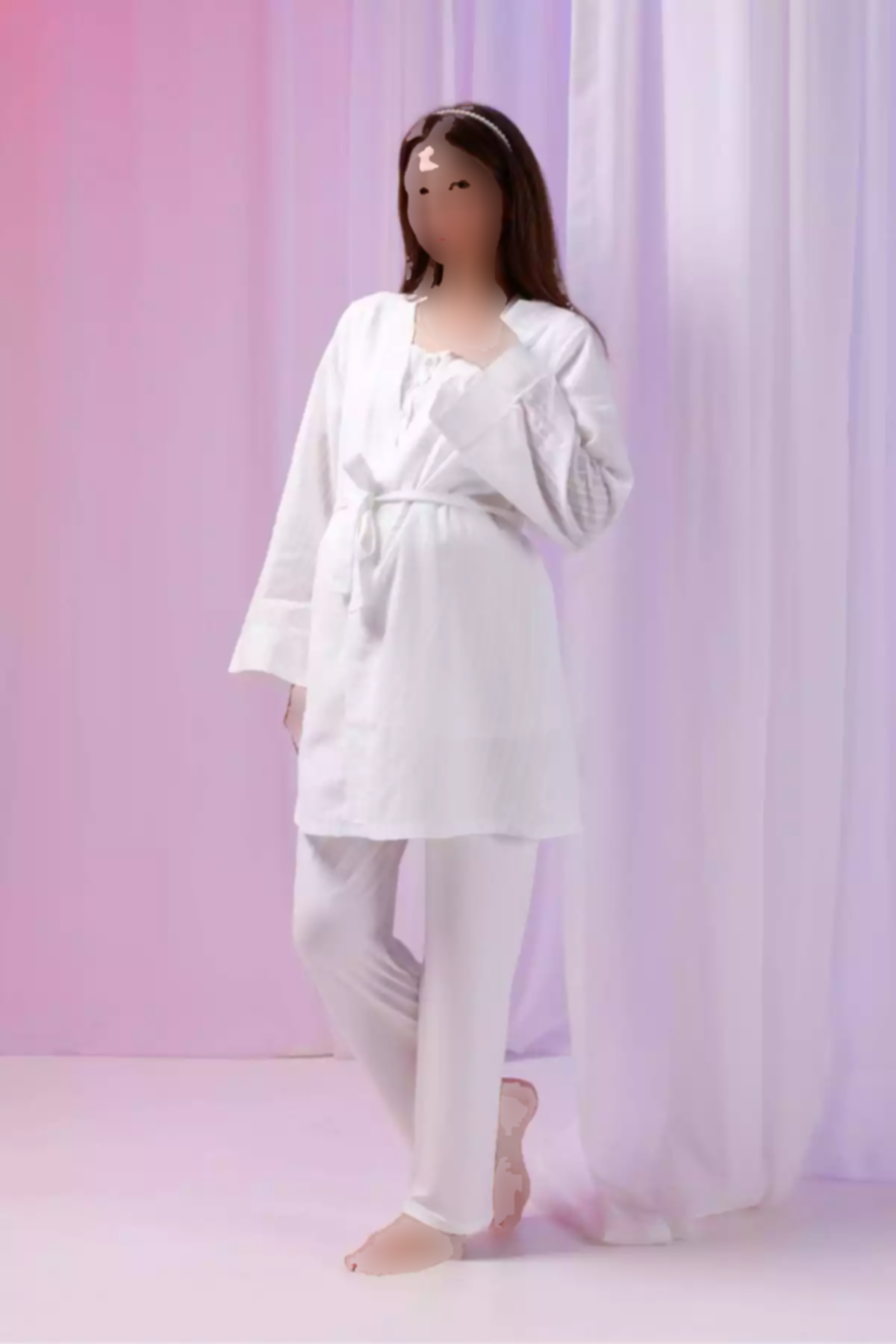 ست لباس راحتی دکمهدار پنبه ای طراحی ویژه جاکاردار شیری بارداری زنانه برند Lohusa Homewear کد 1757668690