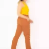 شلوار راحتی دور کمر کشی سایز بزرگ شتری زنانه برند Şans کد 1758346265