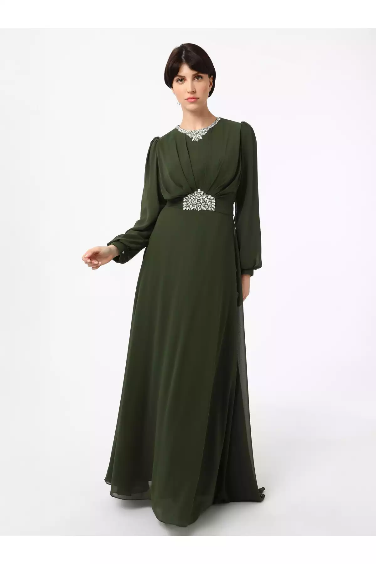 لباس مجلسی پوشیده یشمی برند Refka کد 1758121867