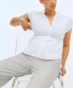 بلوز muslin کمربند دار برند H&M کد 1757223369