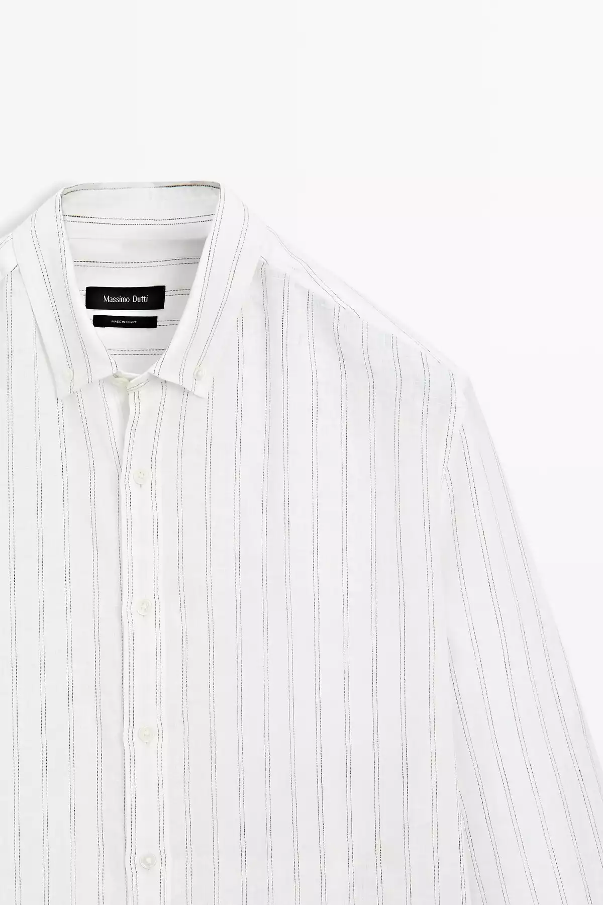 پیراهن متناسب کتان راهراه برند Massimo Dutti کد 1757751910