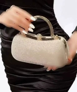 کیف مجلسی ظریف پارچه رنگ طلایی طراحی زنانه برند GUİZA کد 1758408071