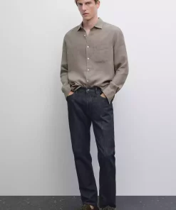 پیراهن متناسب طرحدار جیبدار برند Massimo Dutti کد 1757752027