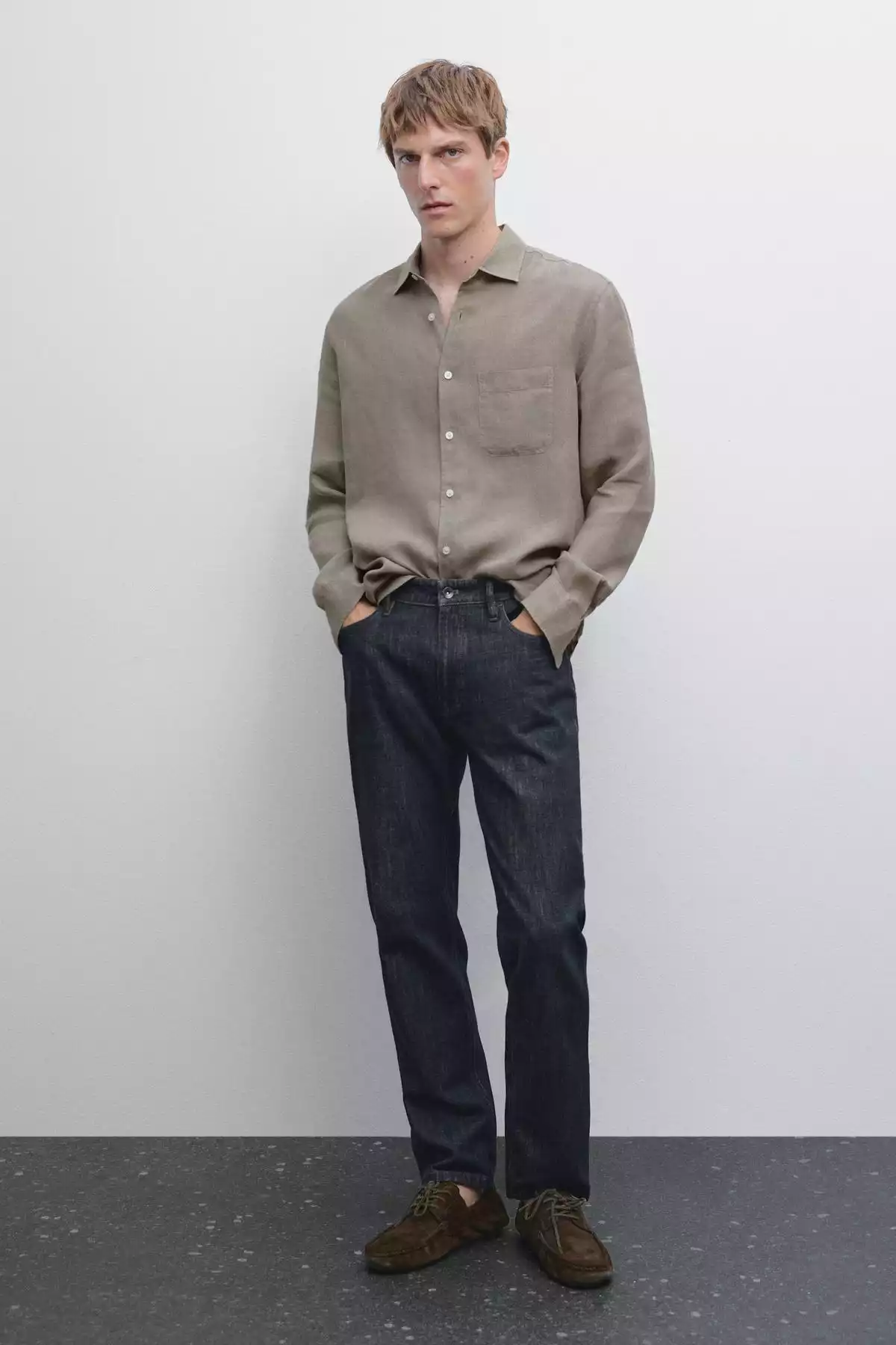 پیراهن متناسب طرحدار جیبدار برند Massimo Dutti کد 1757752027