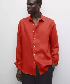 پیراهن اسلیم فیت 100کتان برند Massimo Dutti کد 1757758988