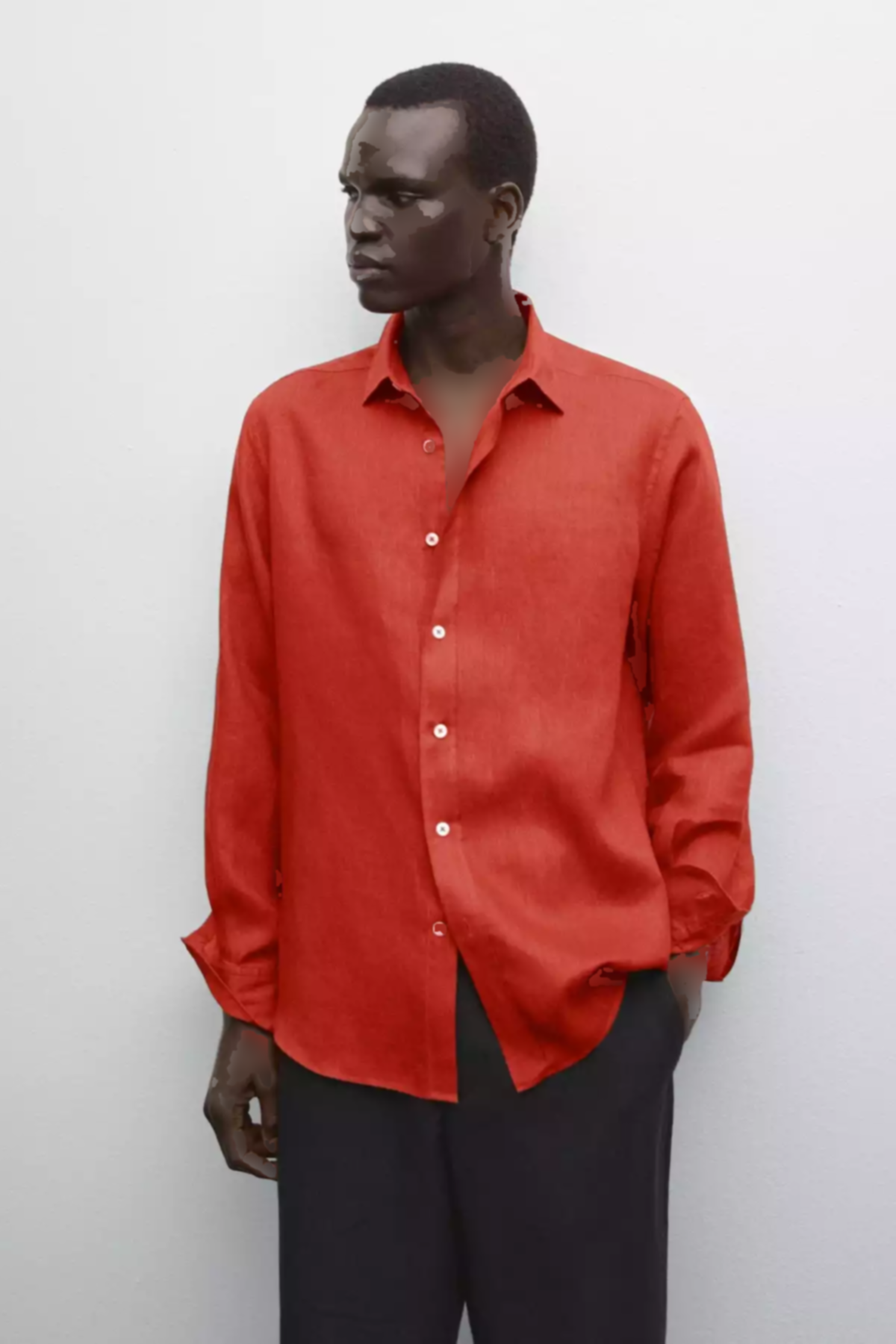 پیراهن اسلیم فیت 100کتان برند Massimo Dutti کد 1757758988