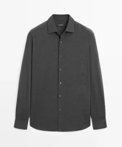 پیراهن اسلیم فیت کشی برند Massimo Dutti کد 1757758989