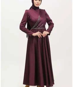 لباس مجلسی نگین دار بنفش برند sefamerve کد 1758126729