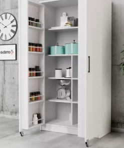 کابینت انبار مواد غذایی ایوا 2دربدار سفید برند Evdemo کد 1758350525