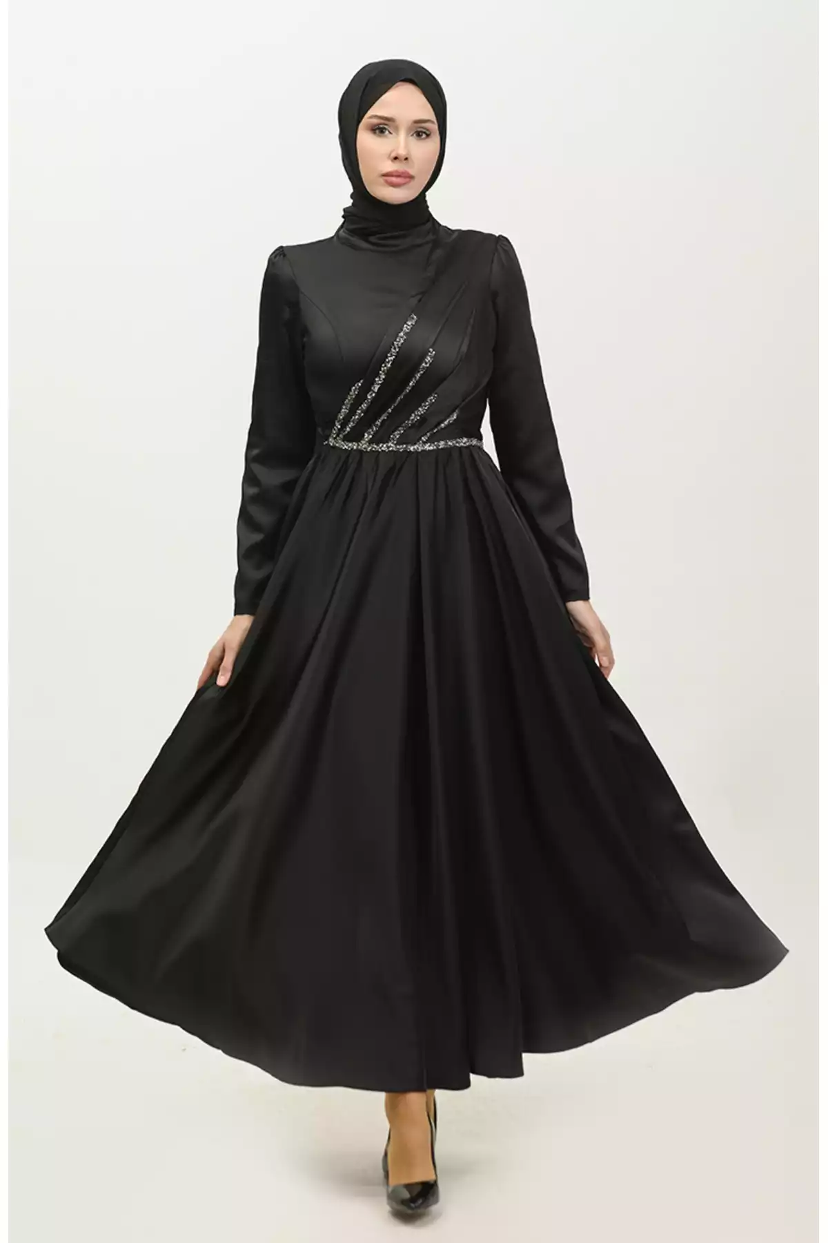 لباس مجلسی 4مشکی نگین دار برند sefamerve کد 1758127880