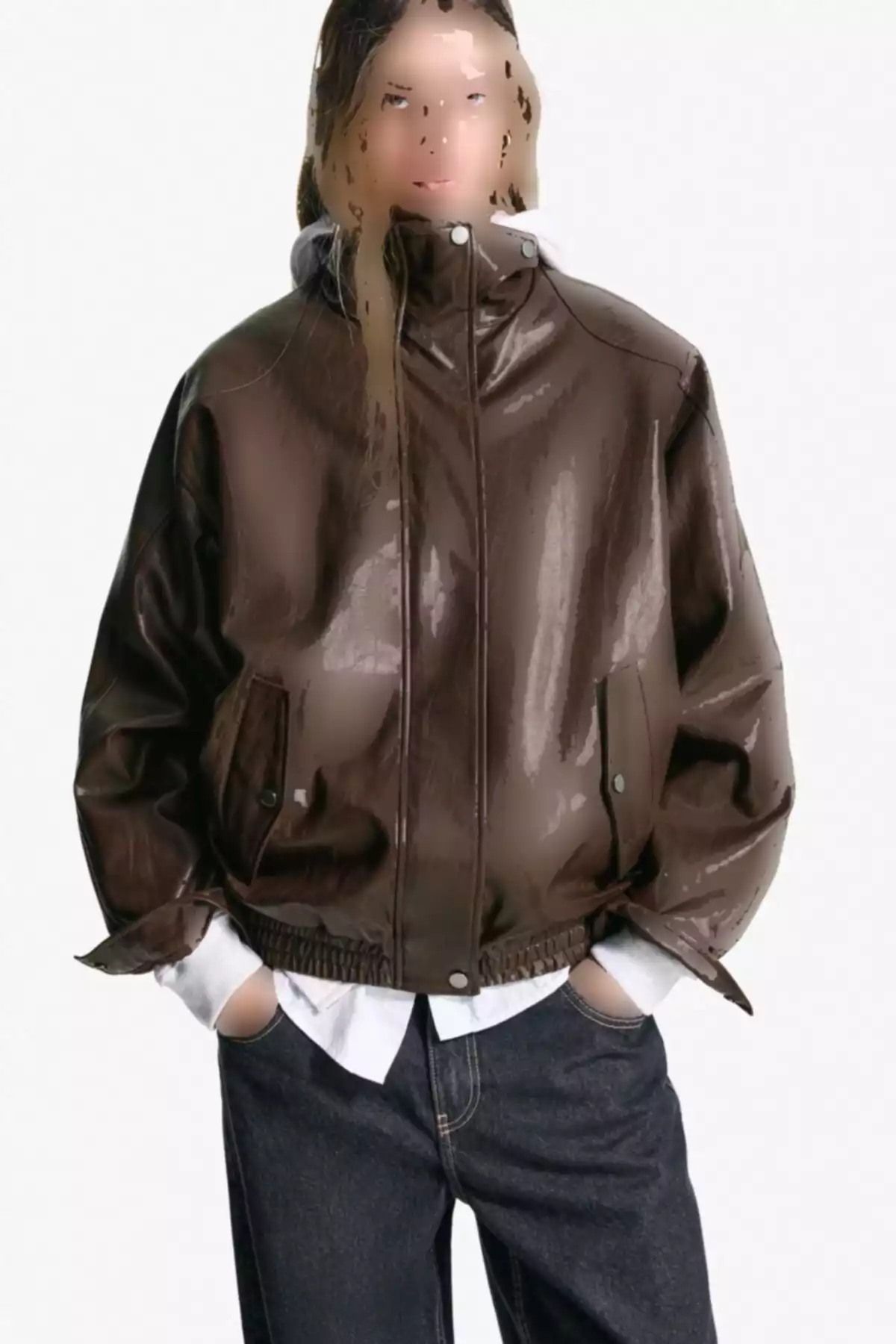 کت چرم گشاد مصنوعی برند Bershka کد 1758264070