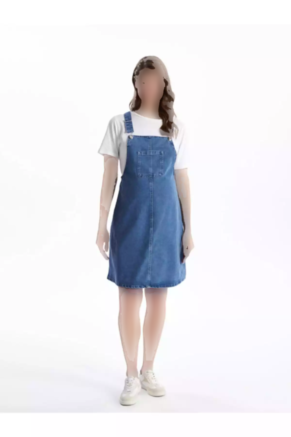 پیراهن سرهمی جین ساده یقه مربع LC Waikiki بارداری بنددار برند LC Waikiki کد 1759246925