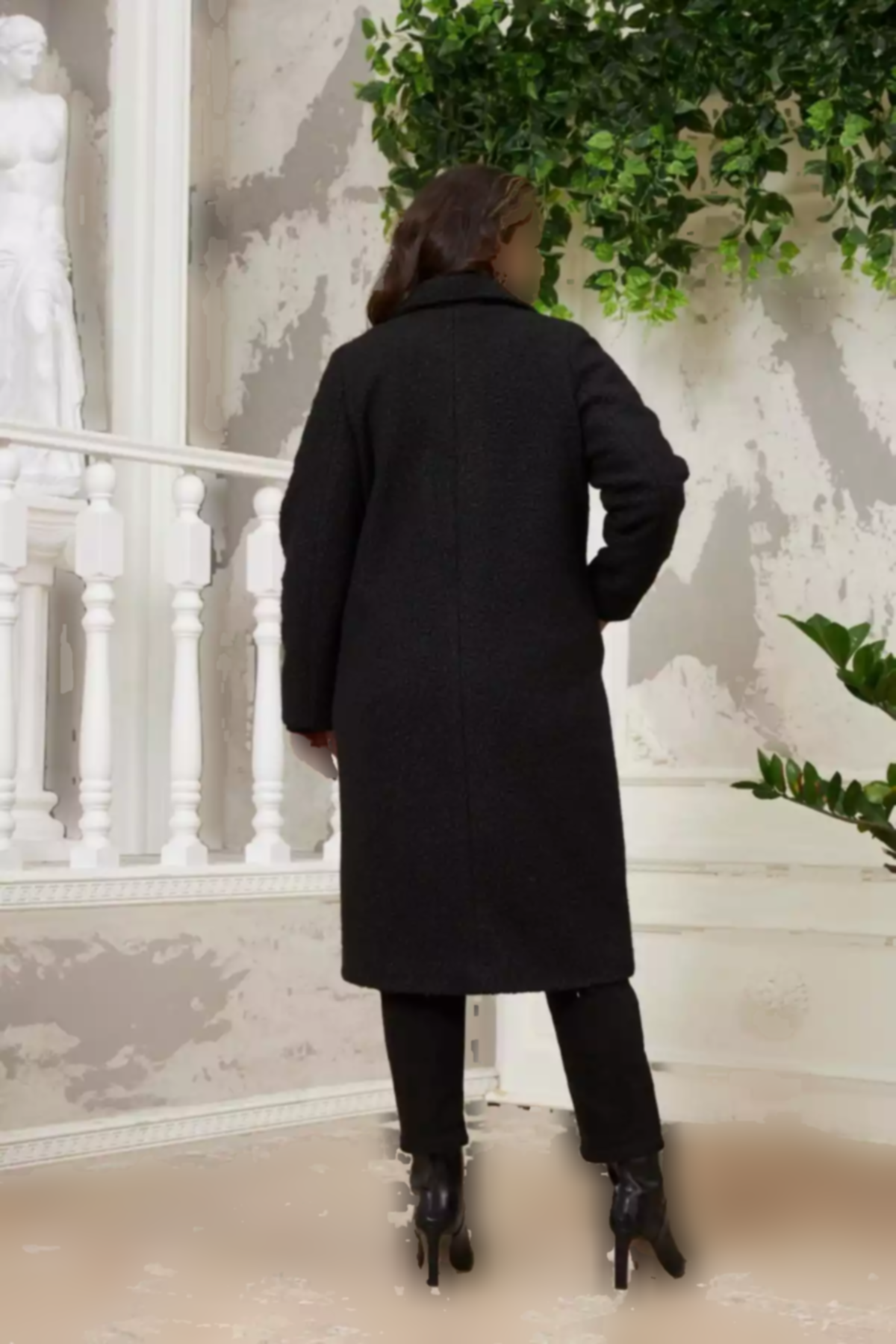 داخل آستردار سایز بزرگ پالتو مشکی گودی برند Rmg کد 1757342709