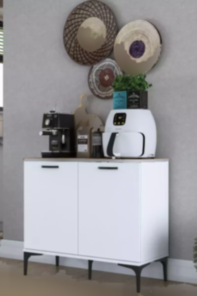 سبد کابینت کمد آشپزخانه انبار گوشه ای درخت گردو 2درب‎دار سفید چند کاربردی قهوه برند Rani Mobilya کد 1758357668