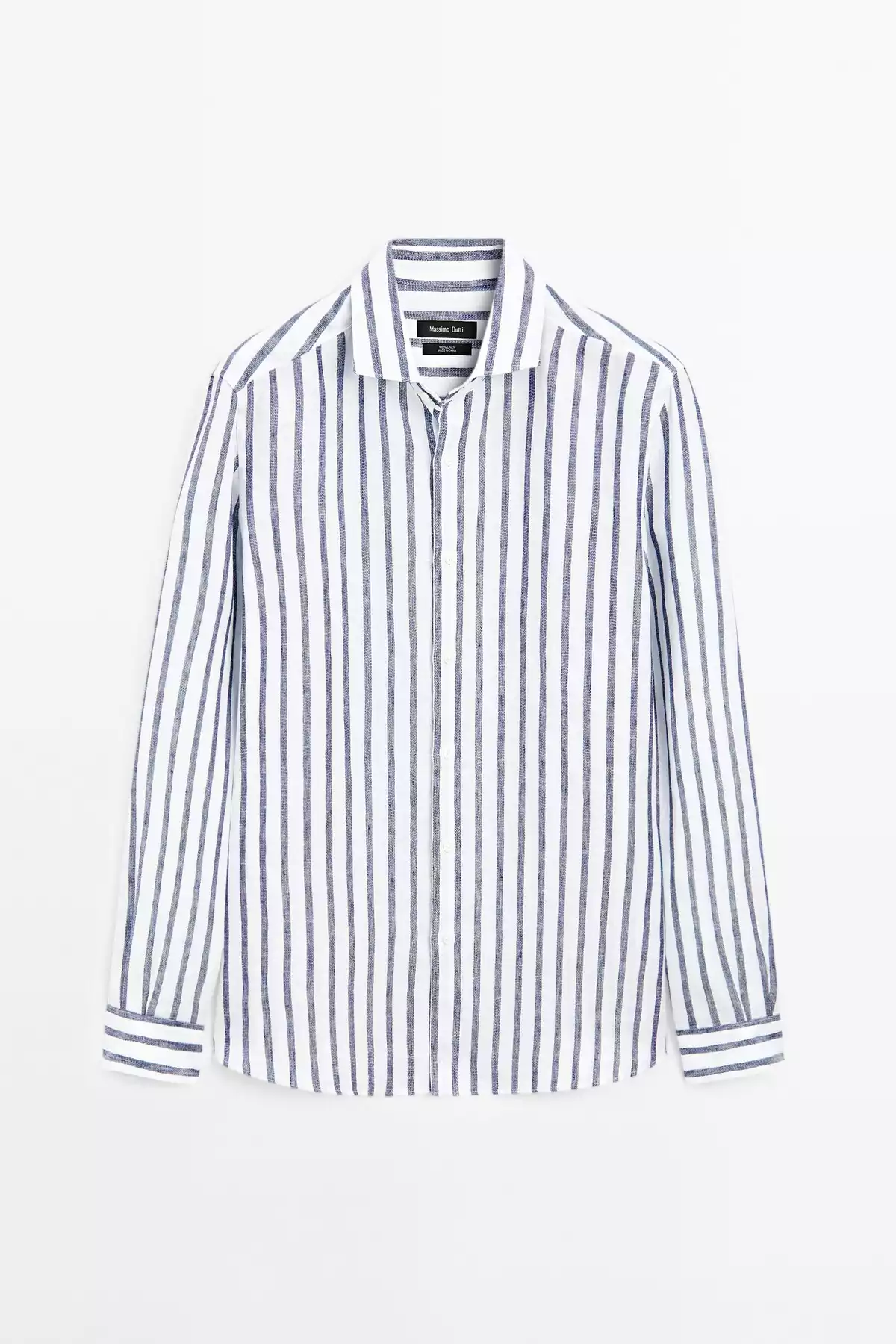 پیراهن متناسب کتان راهراه برند Massimo Dutti کد 1757751968