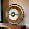 ساعت دیواری بی صدا درخت گردو چوب طرح‎دار رنگ مشکی برند AA Shop کد 1758139926