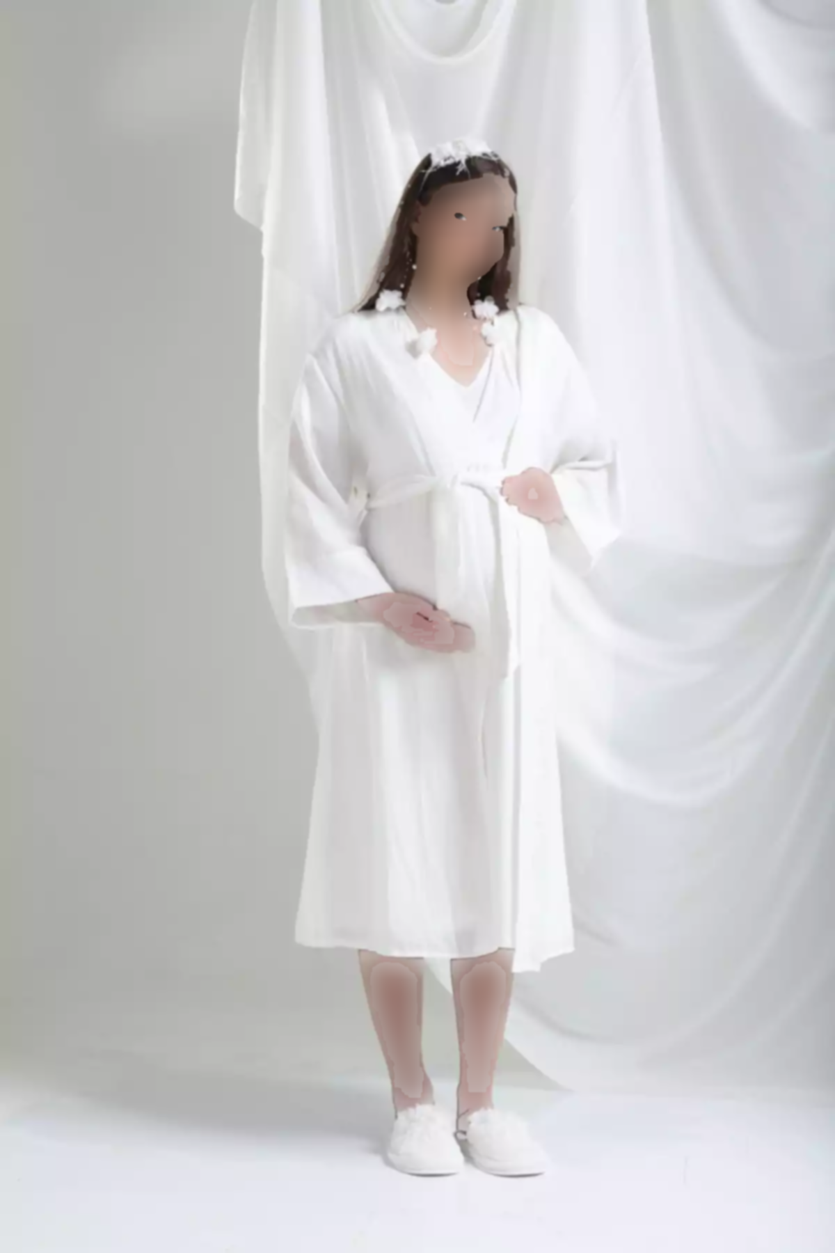 ست سرهمی بارداری طراحی شیری لباس شب-لباس صبح توبا زنانه برند LOHOUSE کد 1758055268