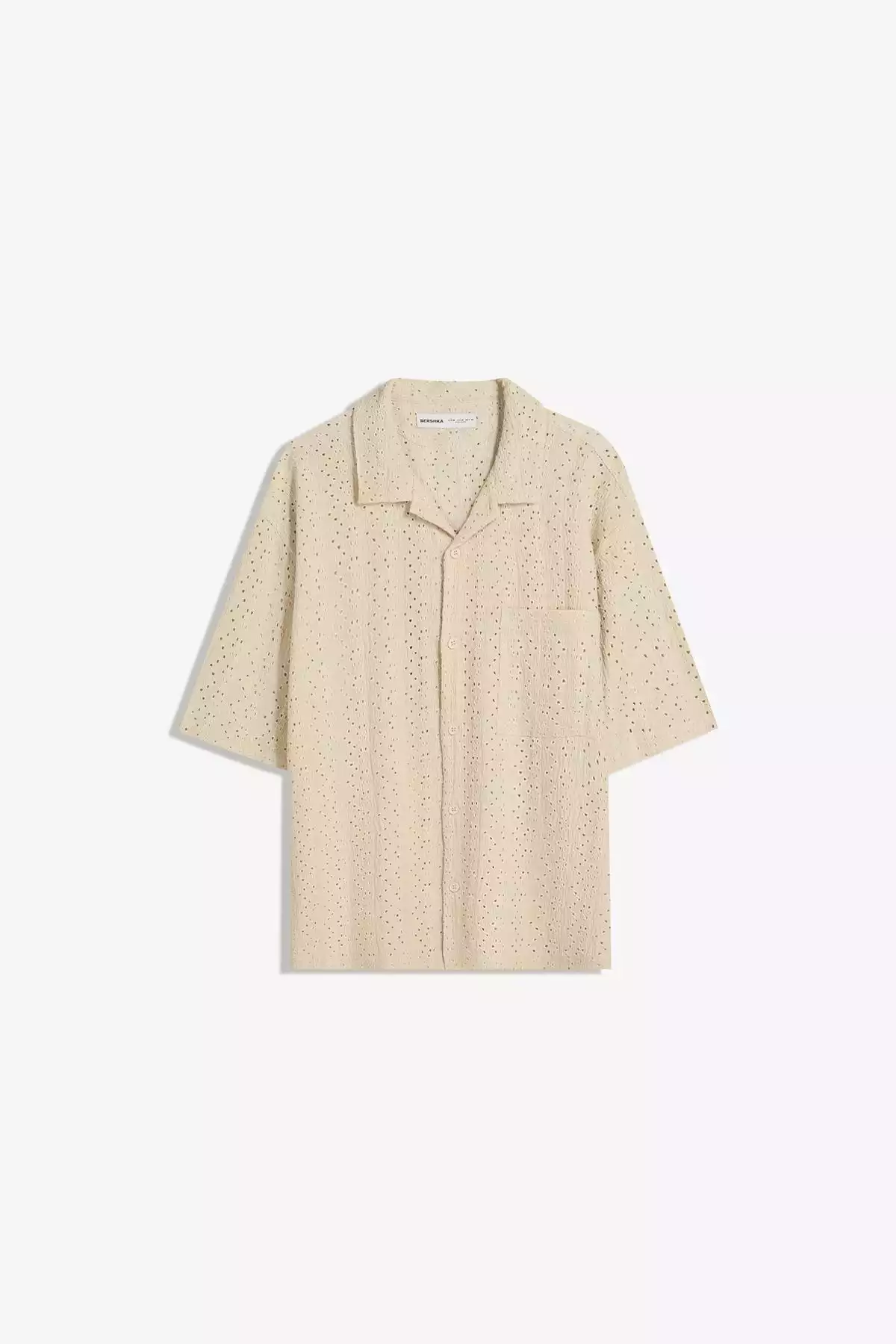 پیراهن قلاب دوزی شده آستین کوتاه برند Bershka کد 1757755033