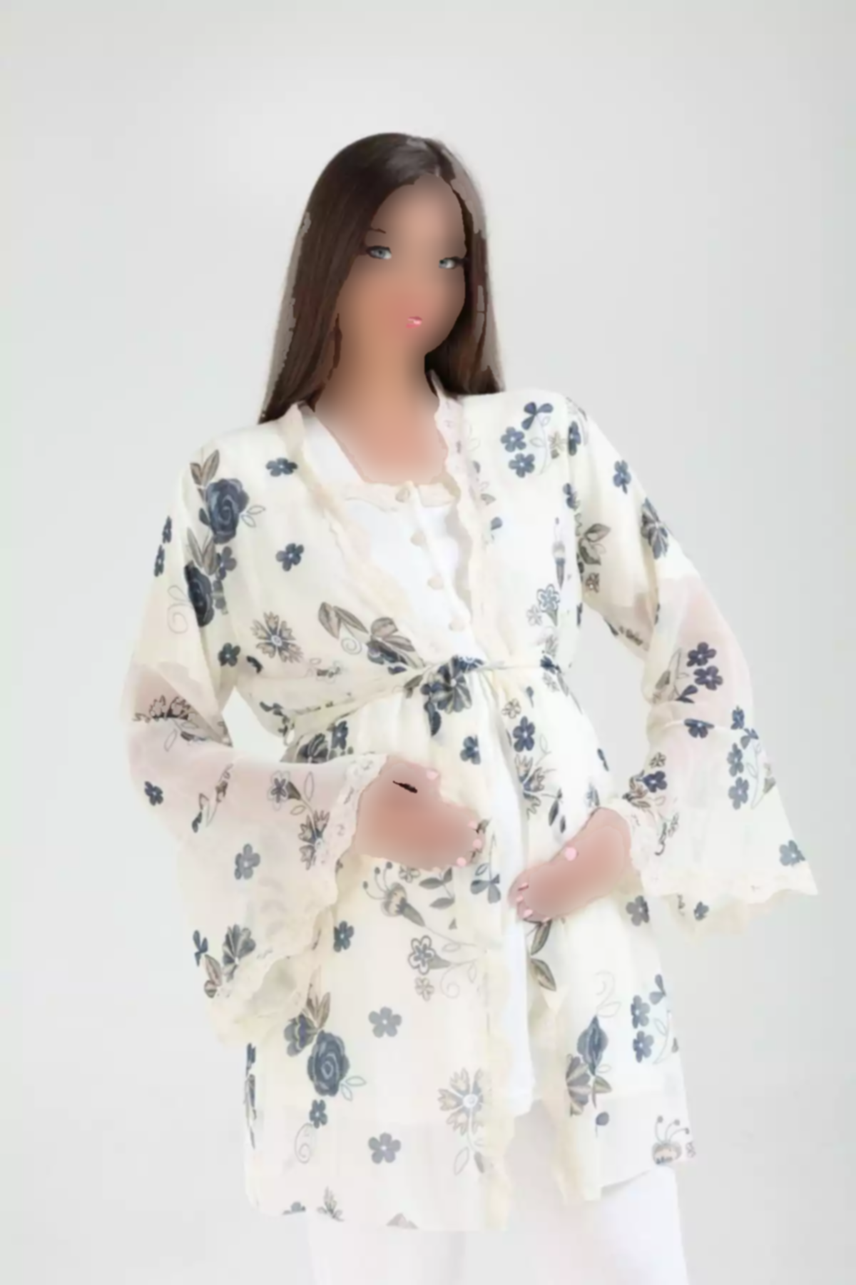 لباس راحتی ست توری طرحدار طراحی ویژه والاندار سرمه ای بارداری زنانه برند Lohussa کد 1756946470