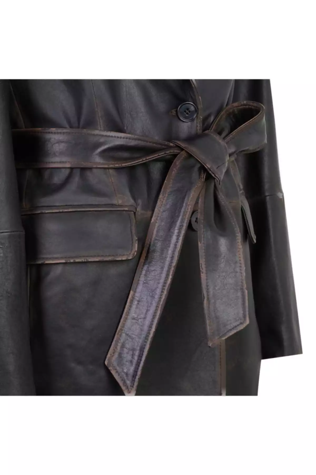 کت چرم بلیزر طرح کهنه شده زنانه قهوه برند Desa کد 1758259390