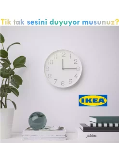ساعت دیواری بی صدا رنگ سفید ترومما 25|cm برند IKEA کد 1758138063
