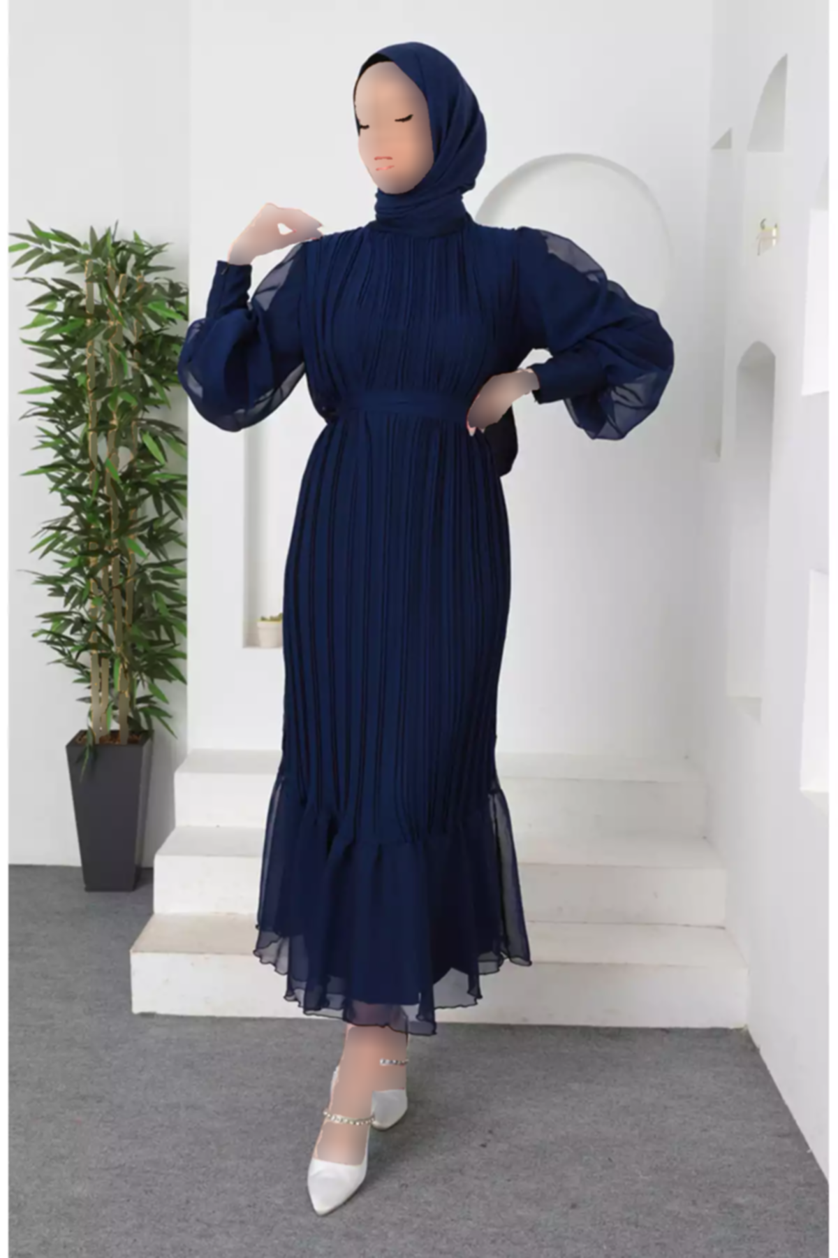 مجلسی پلیسه دار سرمه ای برند sefamerve کد 1758126725