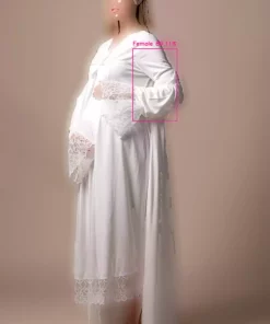 ست لباس شب بلند و گشاد شیری بارداری برند ByLohusa کد 1758057669