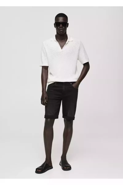 شلوارک جین مردانه مشکی برند MANGO کد 1758249728