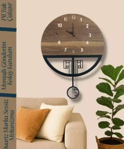 ساعت دیواری بی صدا چوب مونتاژ برند Nixar Desing کد 1758139923