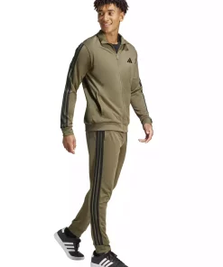 ست لباس راحتی متناسب یقه طرحدار یشمی مردانه زیپدار برند adidas کد 1759202466