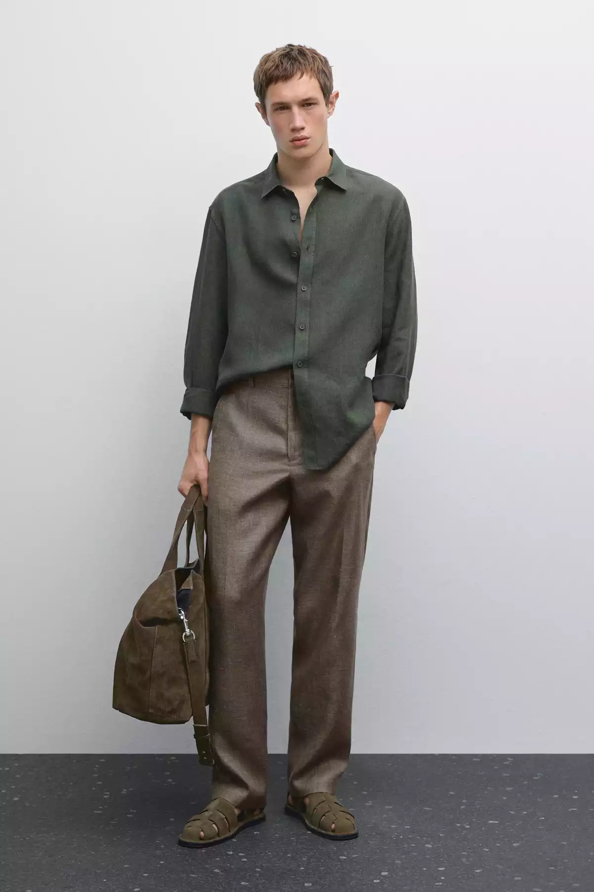 پیراهن متناسب کتان برند Massimo Dutti کد 1757748849