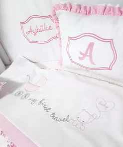 کوسن ست خواب کودک پنبه ای قلاب دوزی شده الیت صورتی سری نگهبان برند Baby Clime کد 1756924873