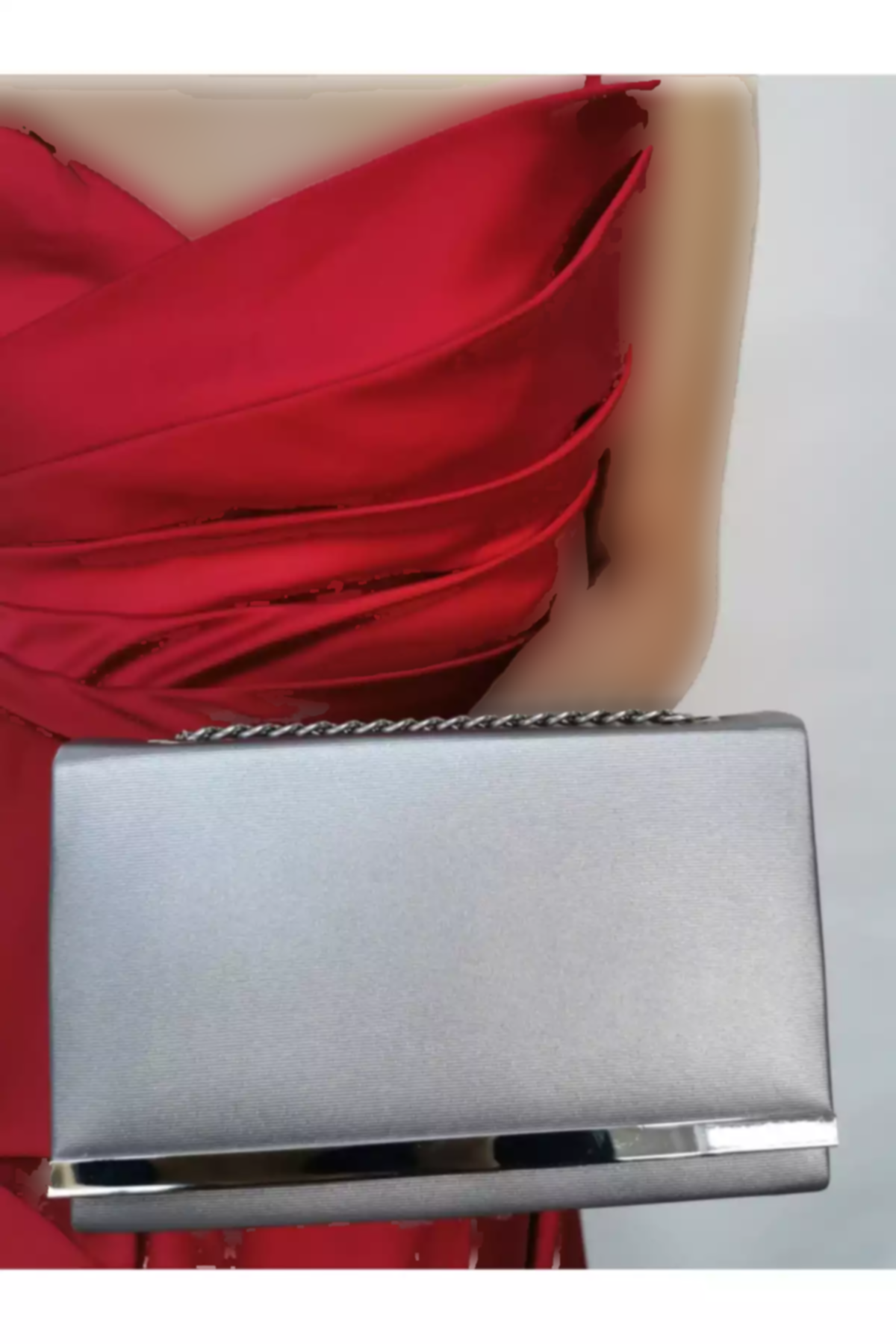 کیف مجلسی زنانه پارچه نقره برند NAZART کد 1758408065