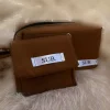 ست کیف پول آرایش زنانه قهوه‎ای چرم برند Sublime Butik کد 1758177676