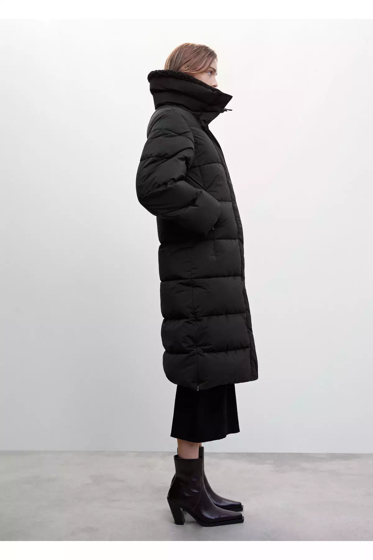 کاپشن مشکی زنانه برند MANGO کد 1757704990