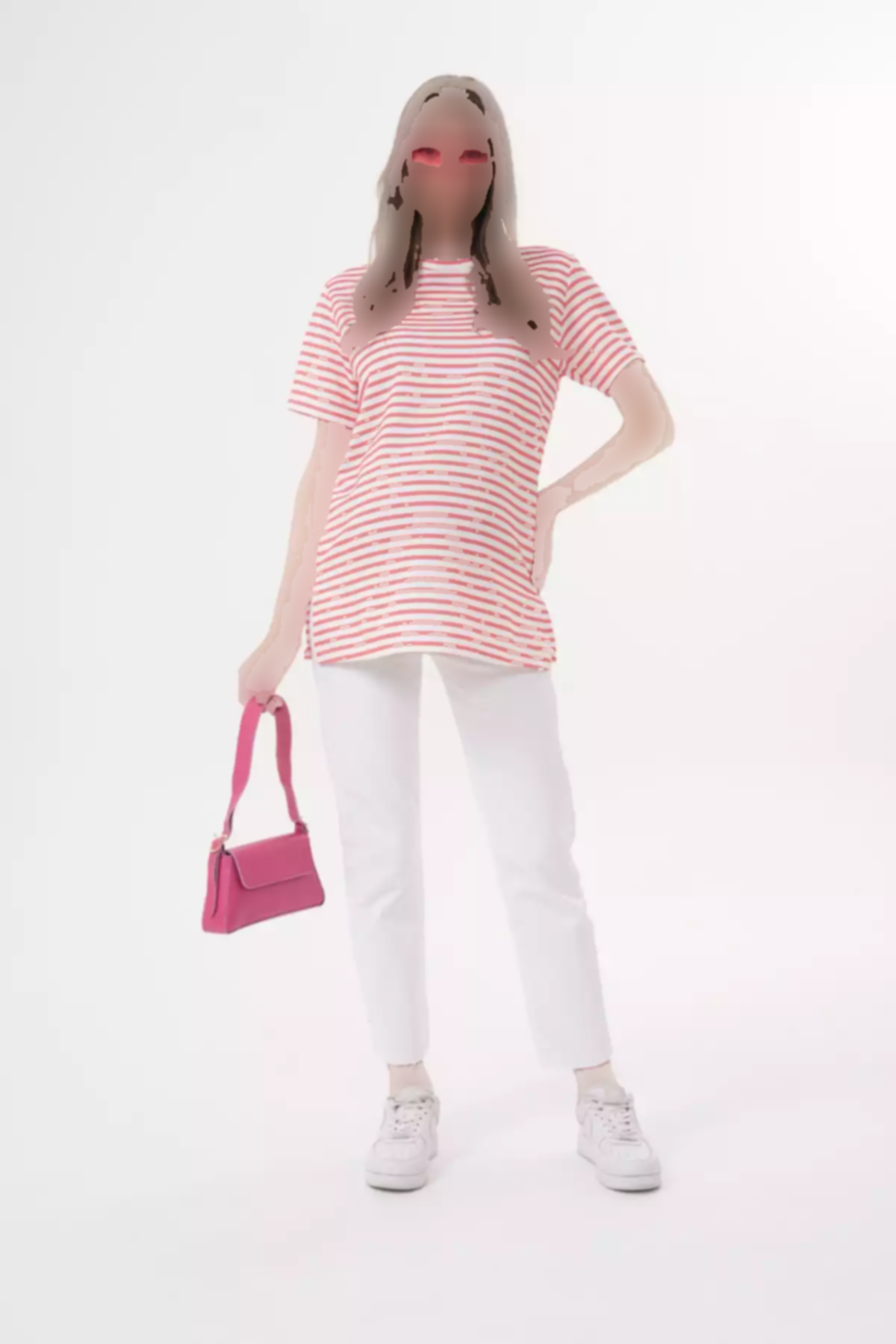 تیشرت راهراه آستین کوتاه یقه گرد بارداری برند Miss Dünya Lissa کد 1758285667