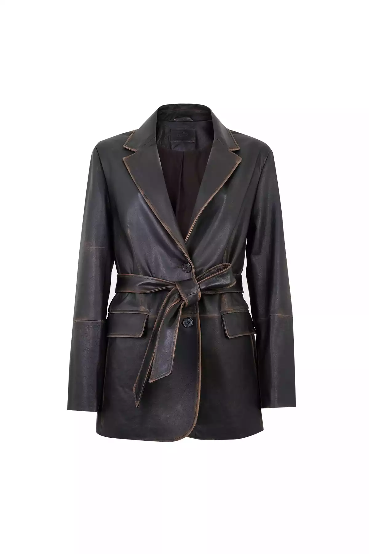 کت چرم بلیزر طرح کهنه شده زنانه قهوه برند Desa کد 1758259390