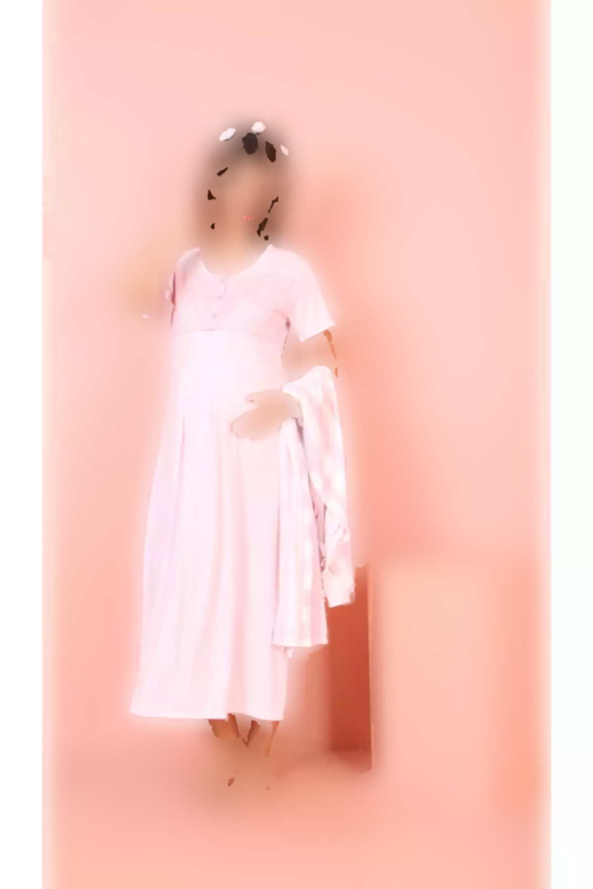 ست لباس شب دکمهدار 2تکه بلند و گشاد بارداری برند JENİKA کد 1758055263