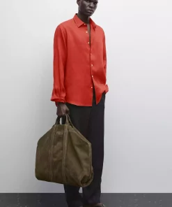 پیراهن اسلیم فیت 100کتان برند Massimo Dutti کد 1757758988
