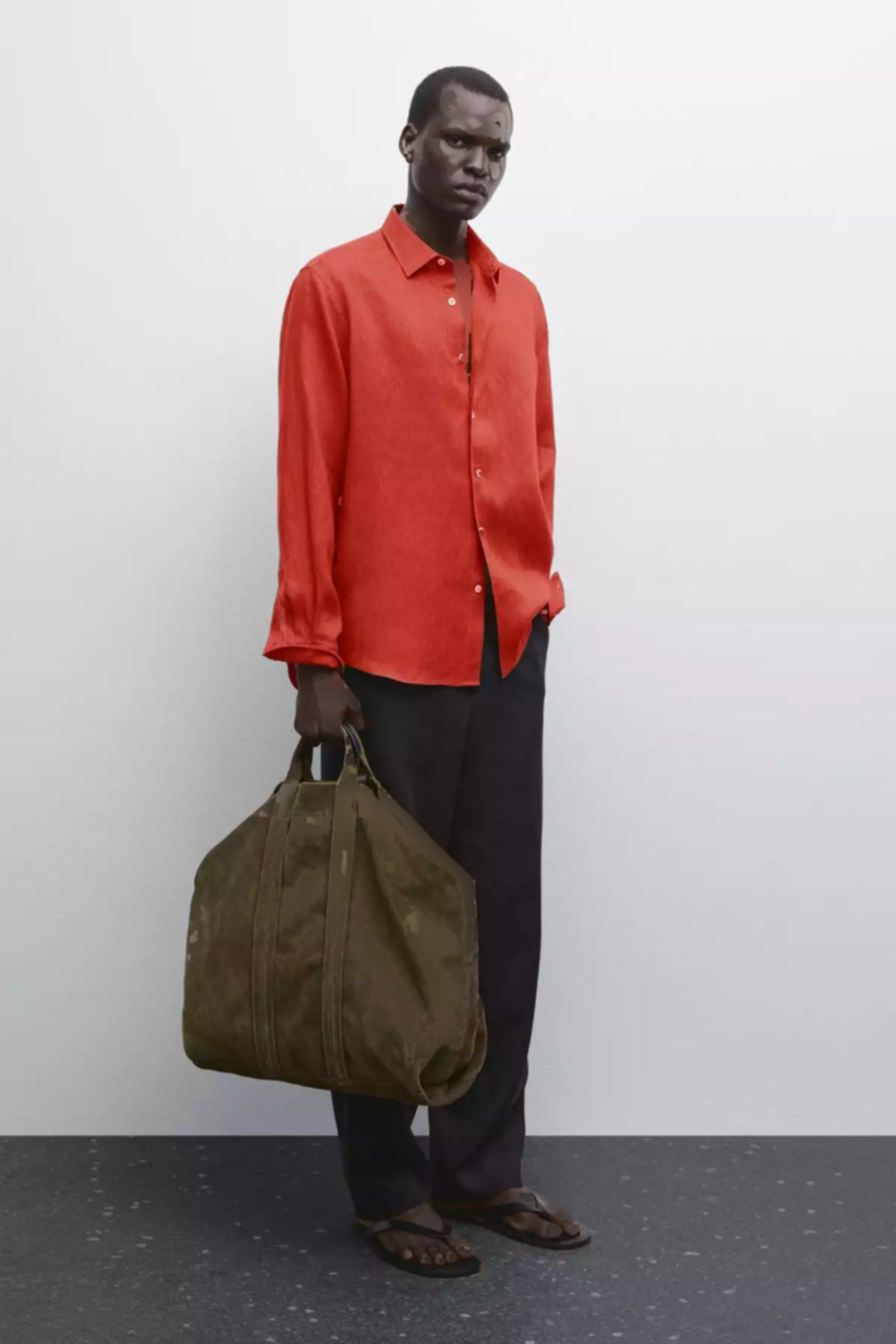 پیراهن اسلیم فیت 100کتان برند Massimo Dutti کد 1757758988